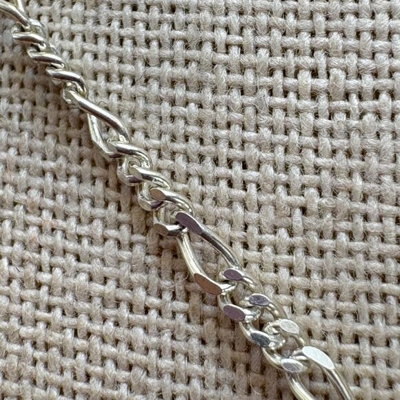 VTG Sterling Silver 925 Dancing Figure Textured Pendant Necklace Size 26" Length - Picture 9 of 16